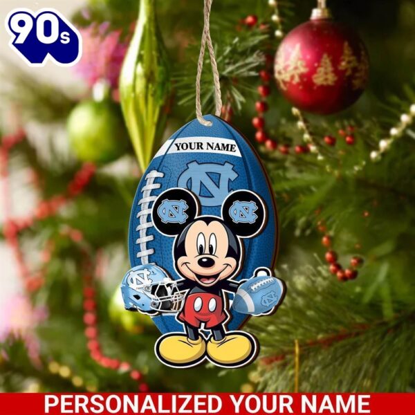 North Carolina Tar Heels And Mickey Mouse Ornament Personalized Your Name