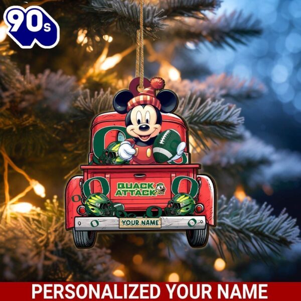 Oregon Ducks Mickey Mouse Ornament Personalized Your Name Sport Home Decor