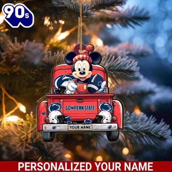 Penn State Nittany Lions Mickey Mouse Ornament Personalized Your Name Sport Home Decor