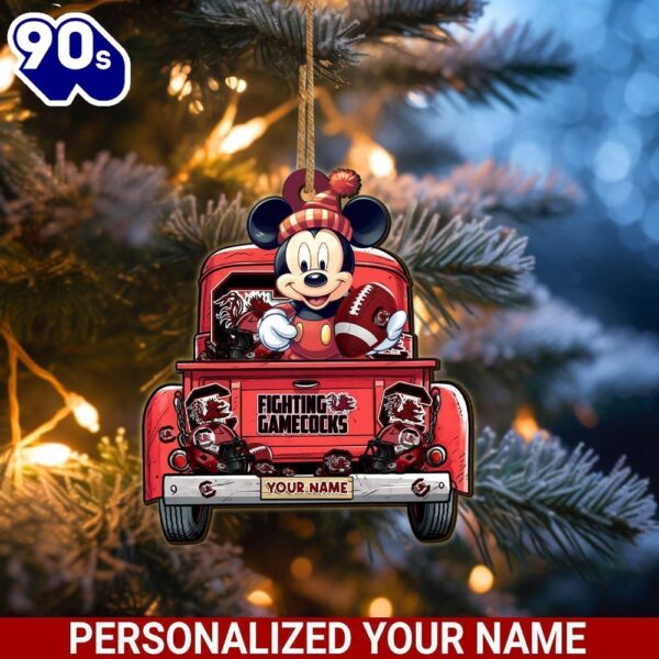 South Carolina Gamecocks Mickey Mouse Ornament Personalized Your Name Sport Home Decor