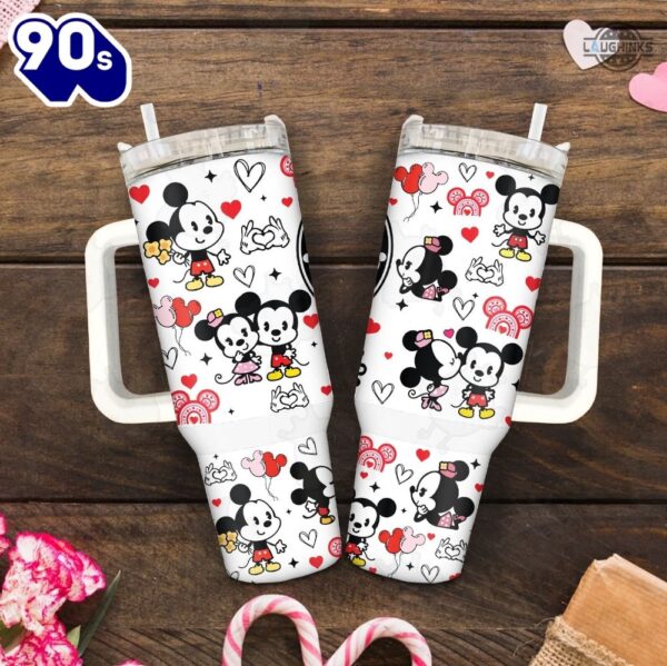 Starbucks Valentine Cup X Disney Coffee Stainless Steel 40oz Stanley Tumbler Dupe Mickey And Minnie Mouse Love Valentines Day Gift For Her Him