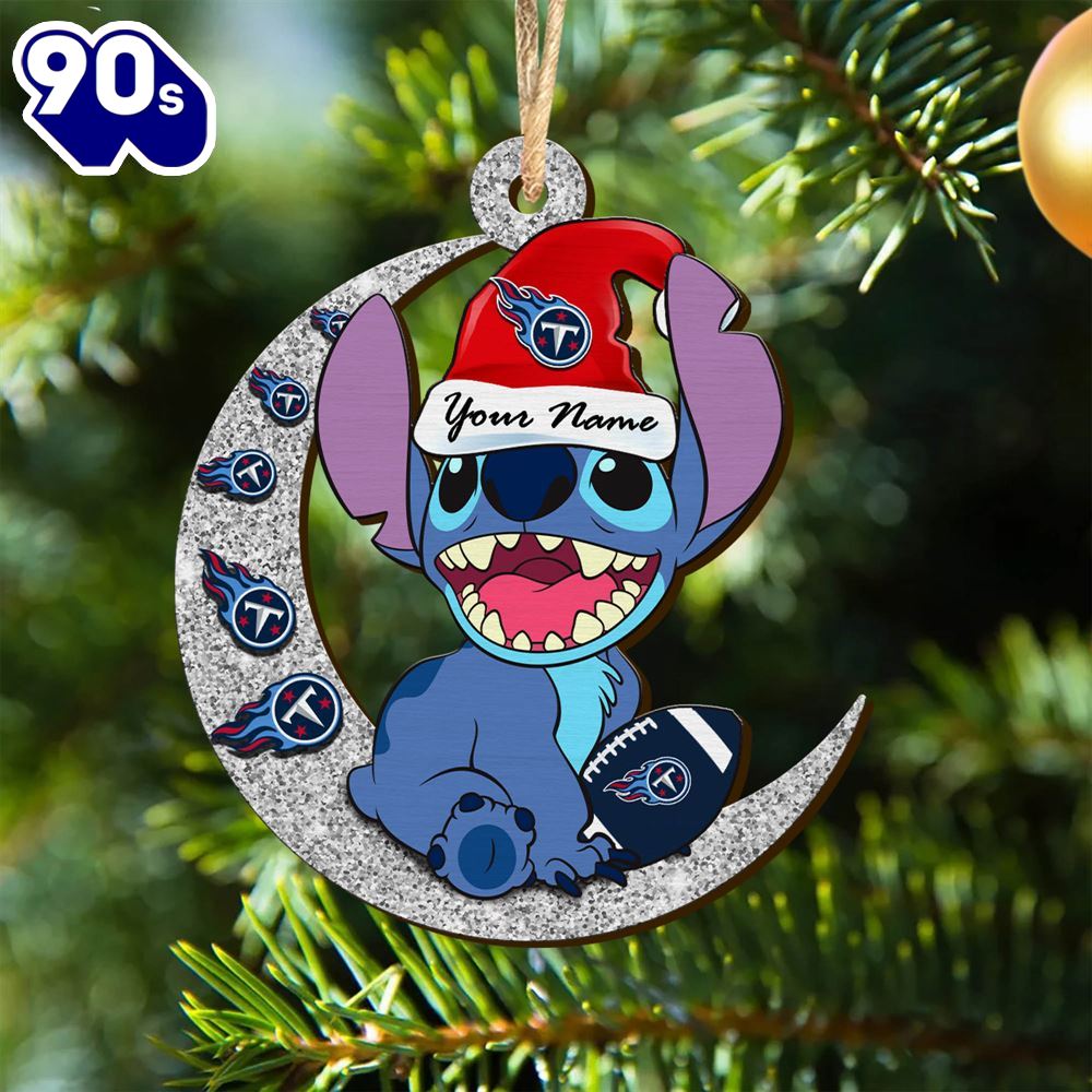 Tennessee Titans NFL Stitch With Moon Ornament Tennessee Titans NFL Stitch With Moon Ornament