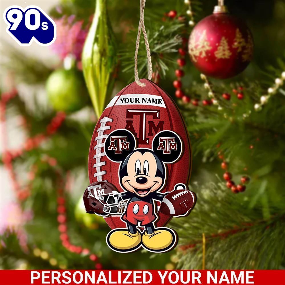 Texas A&M Aggies And Mickey Mouse Ornament Personalized Your Name Texas A&M Aggies And Mickey Mouse Ornament Personalized Your Name