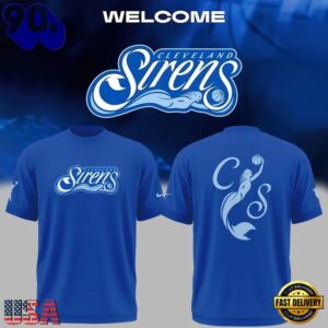 2028 WNBA Expansion Team Cleveland Sirens Unveils Branding Blue 3D Shirt