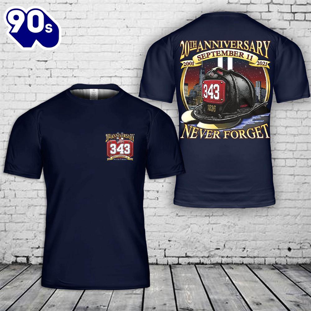 20th Anniversary Never Forget September 11, 2001 T-Shirt 3D - Veteran 3D Shirt 20th Anniversary Never Forget September 11, 2001 T-Shirt 3D - Veteran 3D Shirt