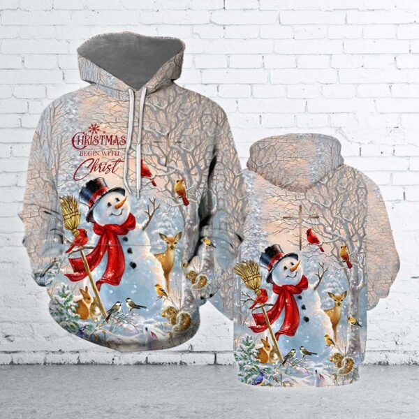 Christmas Snowman 3D All Over Print Hoodie