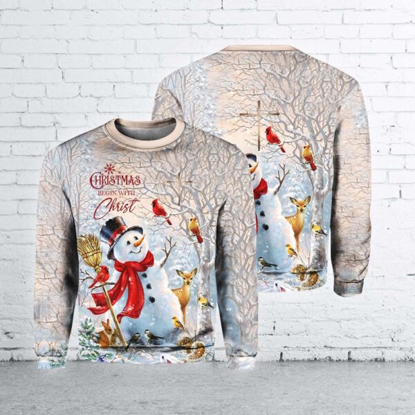 Christmas Snowman 3D All Over Print Hoodie