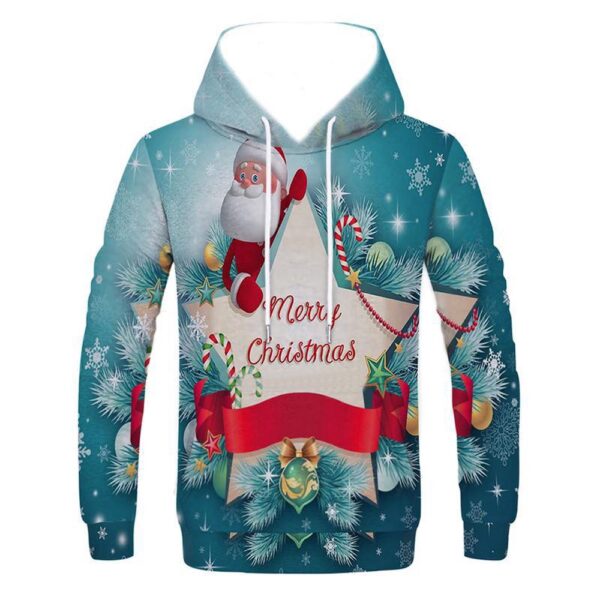 Christmas Tree Santa Claus 3D All Over Print Hoodie