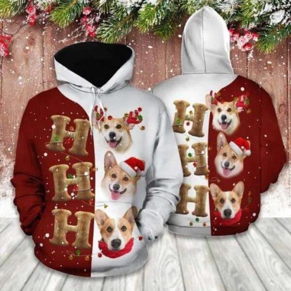 Corgi Christmas Funny 3D All Over Print Hoodie