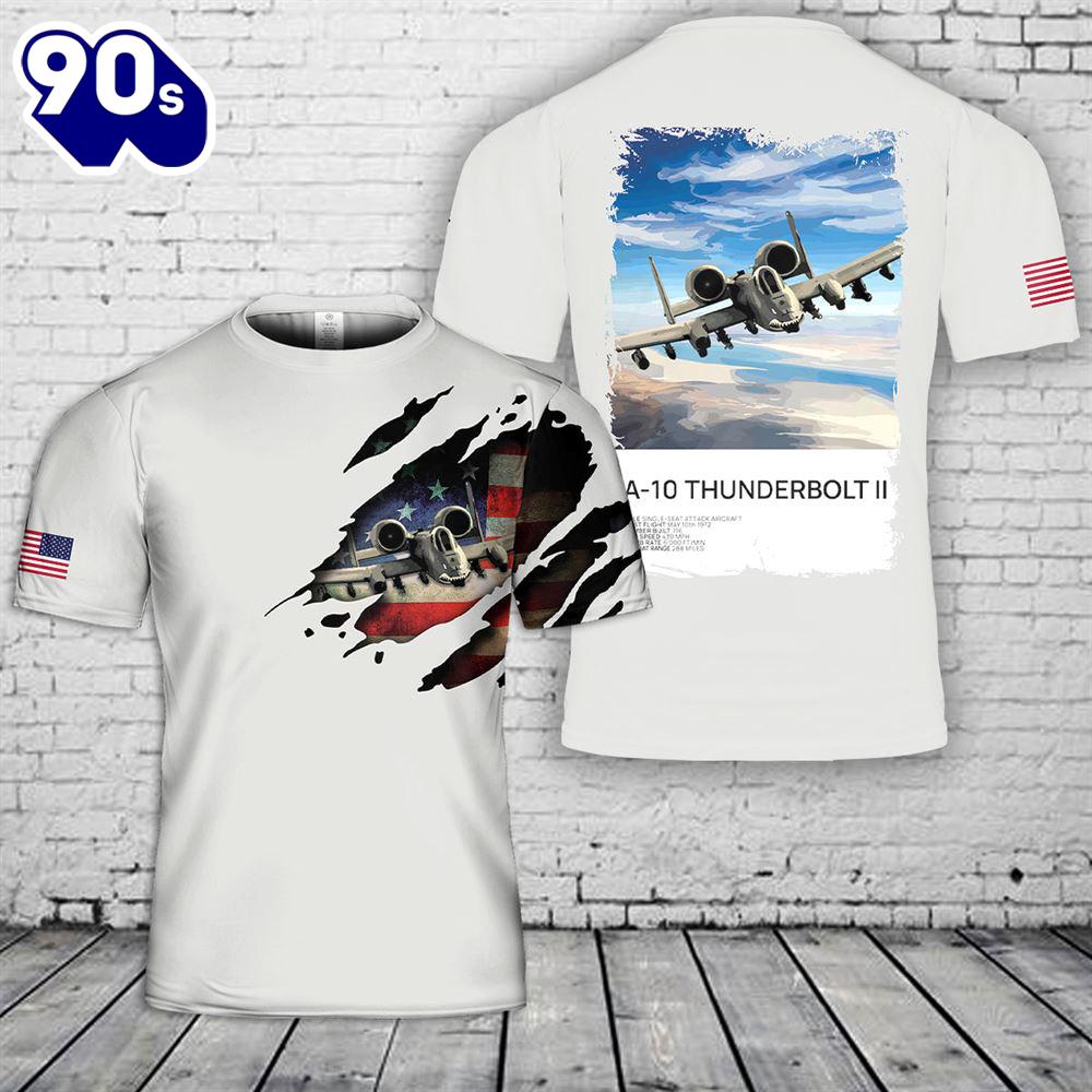 A-10 Thunderbolt II 3D T-Shirt - Veteran 3D Shirt A-10 Thunderbolt II 3D T-Shirt - Veteran 3D Shirt