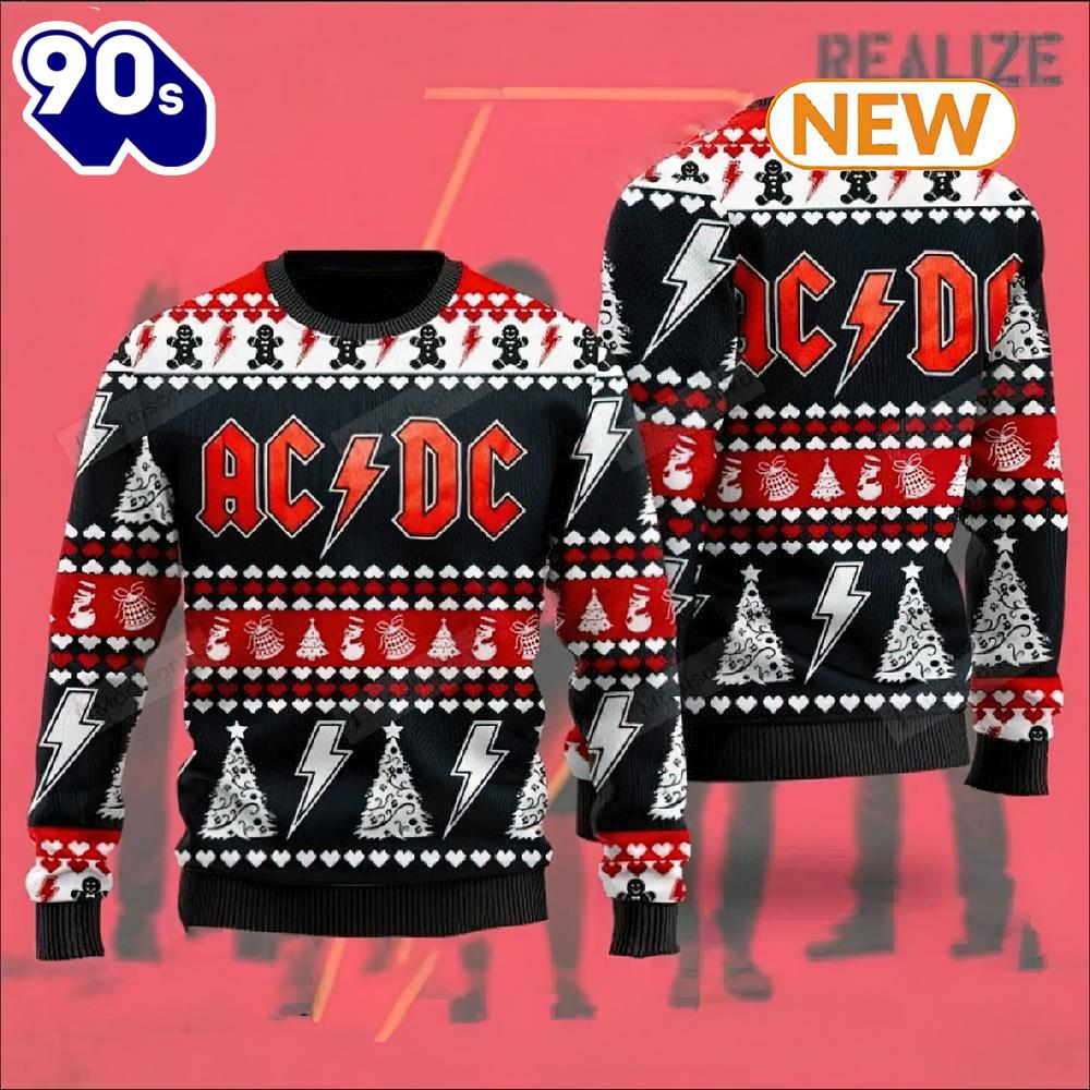 AC DC Christmas Ugly Sweater AC DC Christmas Ugly Sweater