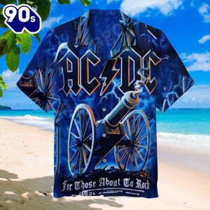 AC DC For Those About To Rock Cannon Blast Hawaiian Shirt
