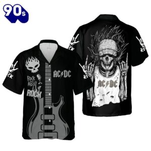 Ac&Dc Awesome Skull Art Cuban…