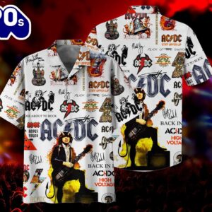 ACDC Band Collage Hawaiian Shirt