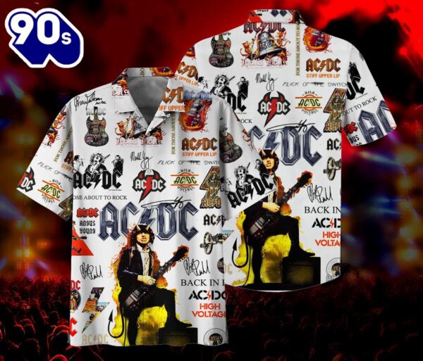 ACDC Band Collage Hawaiian Shirt