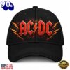ACDC Classic Red Fiery Logo Black Rock Snapback Classic Cap, Music Fan Baseball Cap