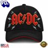 ACDC Embroidered Style Red Logo Silver Lightning Classic Baseball Cap, Music Fan Baseball Cap
