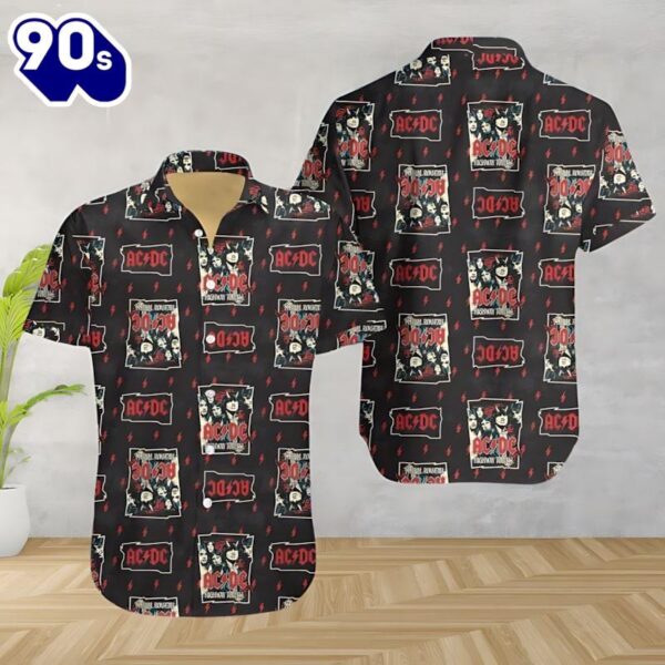 ACDC Hard Rock Album Cover Collage Hawaiian Shirt
