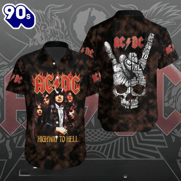ACDC Highway to Hell Skull Tribute Hawaiian Shirt