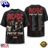 ACDC Official Vintage Style Power Up Tour 2026 Band Graphic T Shirt, Viral 3D Music Tee