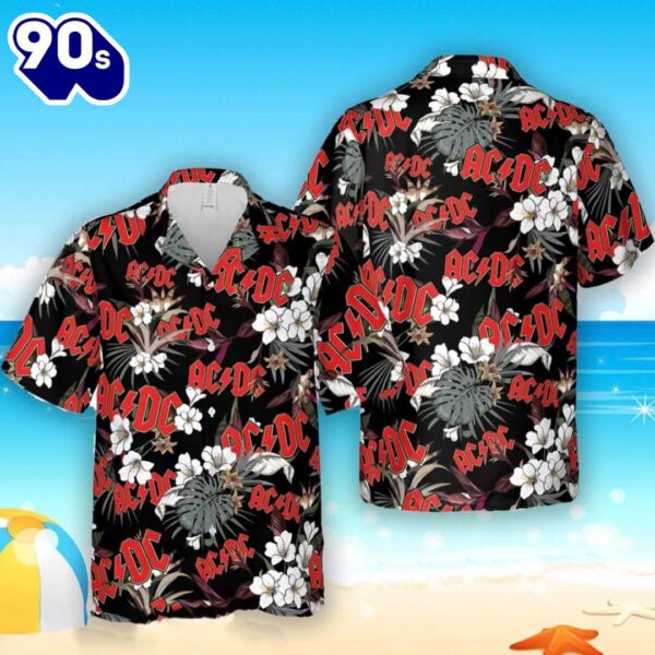 ACDC Paradise Floral Black Hawaiian Shirt