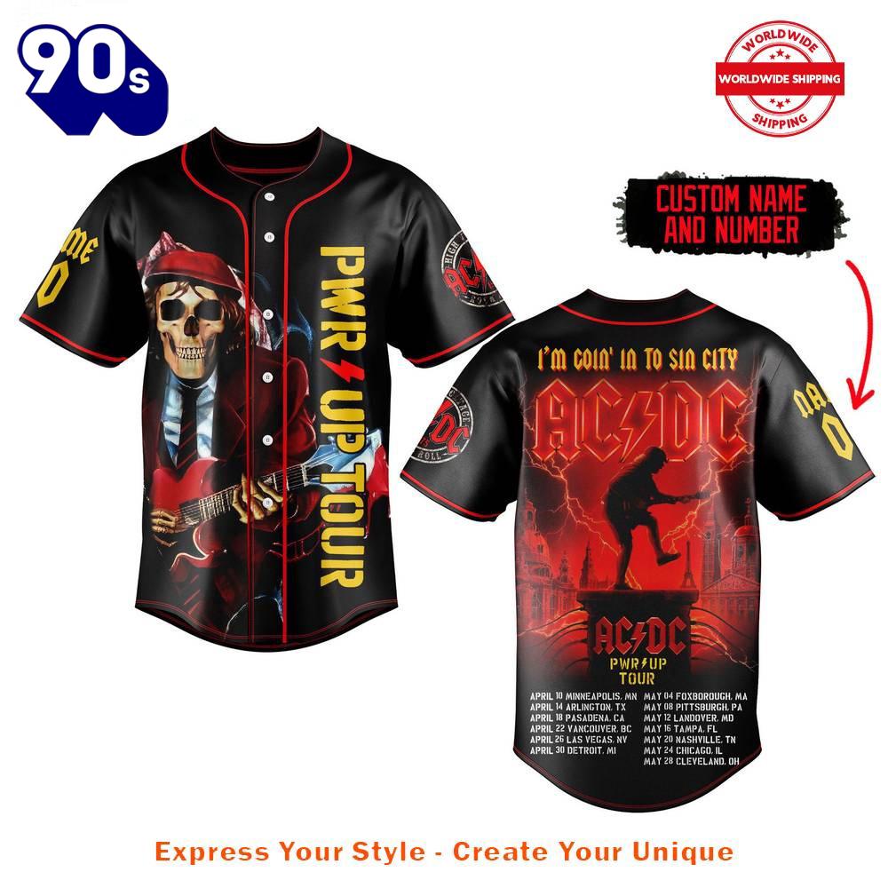 ACDC Power Up Tour 2025 Baseball Jersey ACDC Power Up Tour 2025 Baseball Jersey