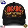 ACDC Power Up Tour 2026 Red Lightning Graphic Black Classic Cap, Music Fan Baseball Cap