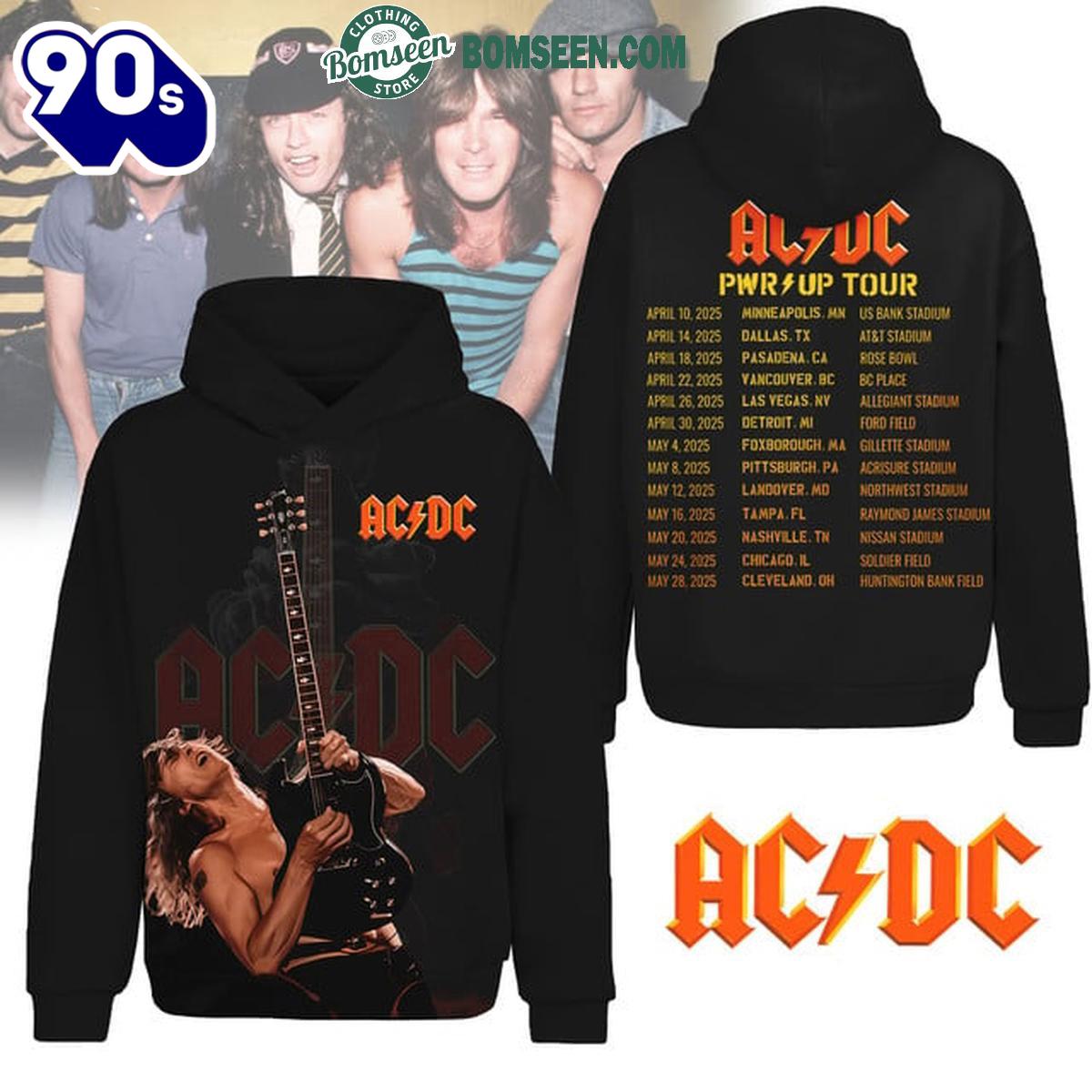 ACDC Pwr Up Tour 2025 All The Schedule Hoodie T-Shirt ACDC Pwr Up Tour 2025 All The Schedule Hoodie T-Shirt