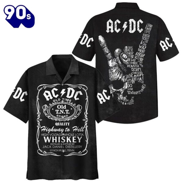 AcDc Rock X Whiskey Hawaiian Shirt