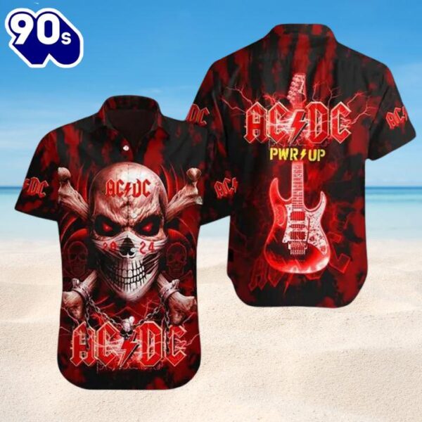 ACDC Skull Power Up Hawaiian Shirt