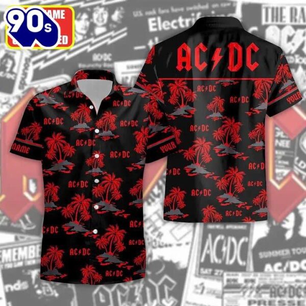 ACDC Tropical Night Palms Hawaiian Shirt