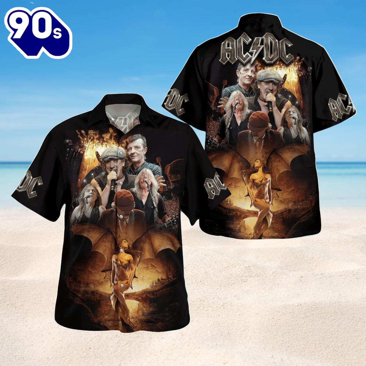 ACDC Warrior Angel Woman Hawaiian Shirt ACDC Warrior Angel Woman Hawaiian Shirt