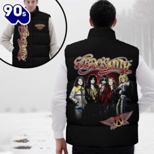 Aerosmith 2D Sleeveless Jacket Black Fans – Music Sleeveless Down Jacket