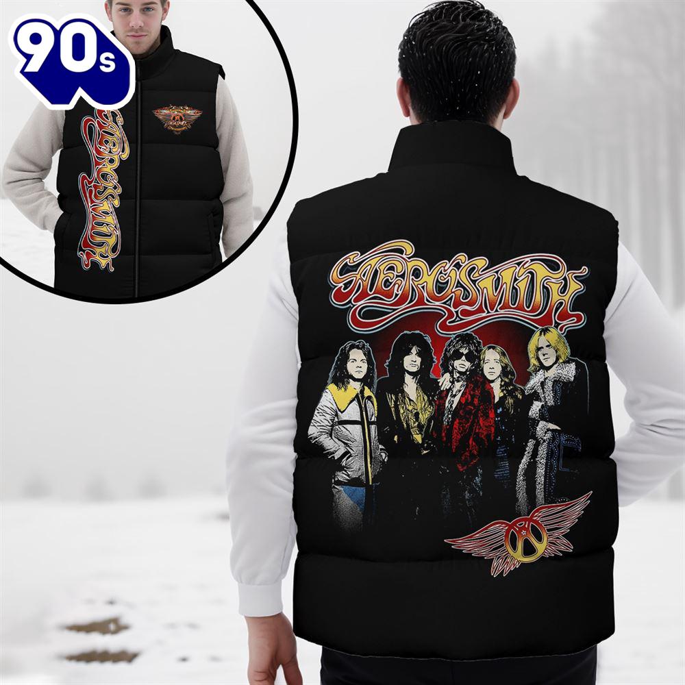 Aerosmith 2D Sleeveless Jacket Black Fans - Music Sleeveless Down Jacket Aerosmith 2D Sleeveless Jacket Black Fans - Music Sleeveless Down Jacket