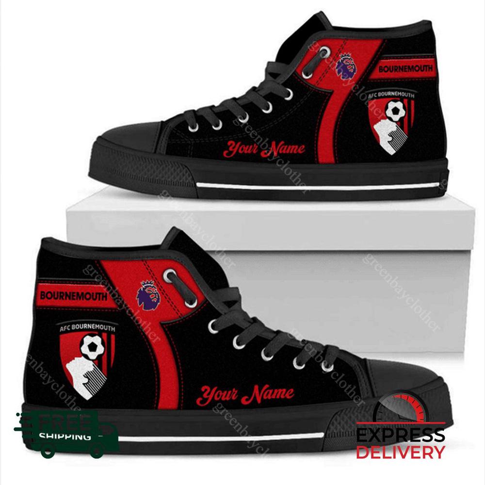 A.F.C. Bournemouth Personalzied High Top Canvas Shoes A.F.C. Bournemouth Personalzied High Top Canvas Shoes
