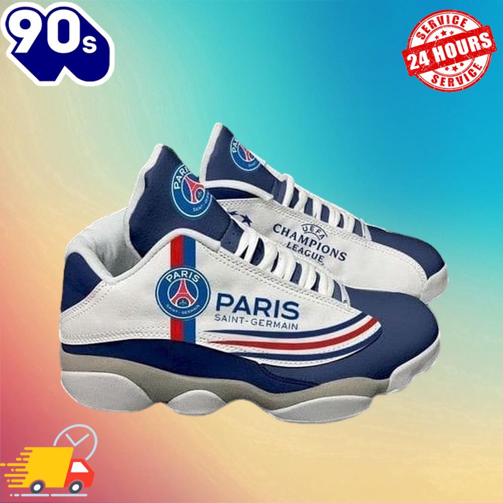 Air Jordan 13 Sneaker Paris Saint-Germain Logo Tricolor Themed Air Jordan 13 Sneaker Paris Saint-Germain Logo Tricolor Themed