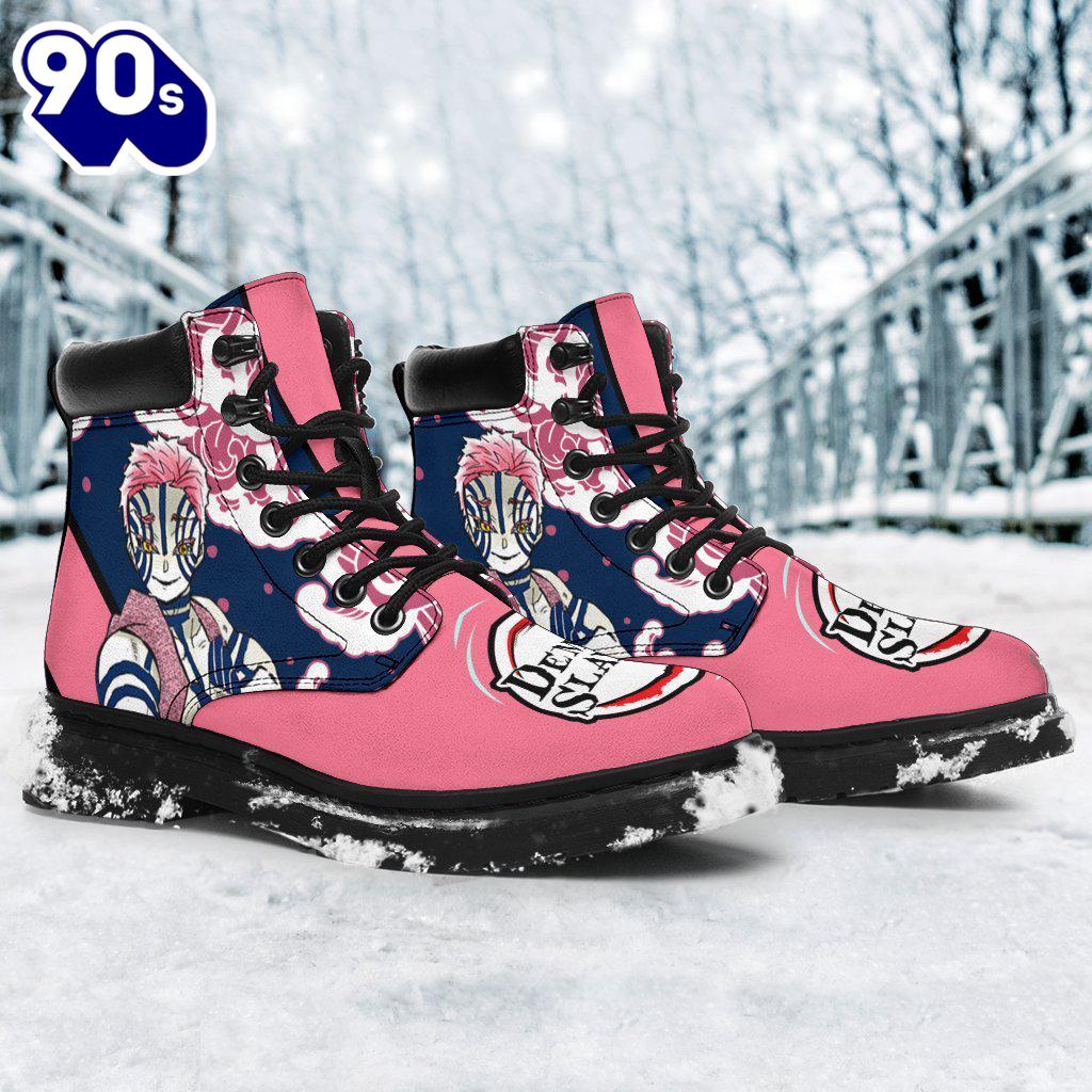 Akaza Leather Boots Shoes Demon Slayer Anime Custom Idea Akaza Leather Boots Shoes Demon Slayer Anime Custom Idea