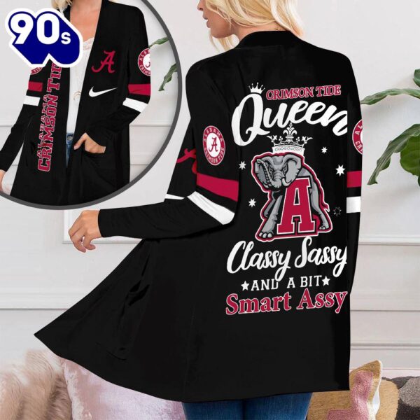Alabama Crimson Tide Football Women’s Patch Pocket Cardigan For Fans