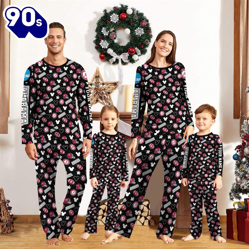 Alabama Crimson Tide NCAA And Mickey Mouse Pajamas Custom Your Name Mickey Pajama Set Alabama Crimson Tide NCAA And Mickey Mouse Pajamas Custom Your Name Mickey Pajama Set