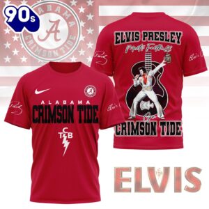 Alabama Crimson Tide x Elvis Presley Football Jersey T-Shirt Red