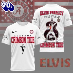 Alabama Crimson Tide x Elvis Presley Football Jersey T-Shirt