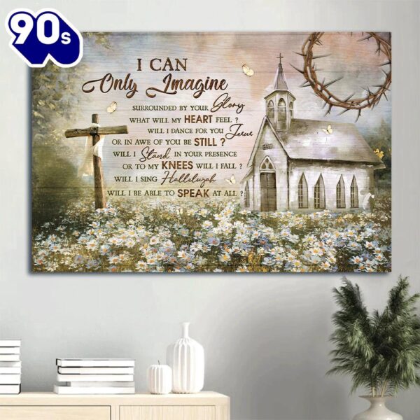 Amazing Church Stunning Daisy Garden Wooden Cross I Can Only Imagine Canvas Wall Art  Gift For Christmas