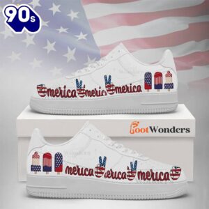 America V5 – American Flag – Independence Day AF1 Shoes