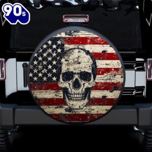 American Flag Skull Car Spare…
