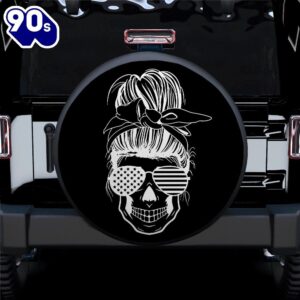 American Messy Bun Girl Skull…