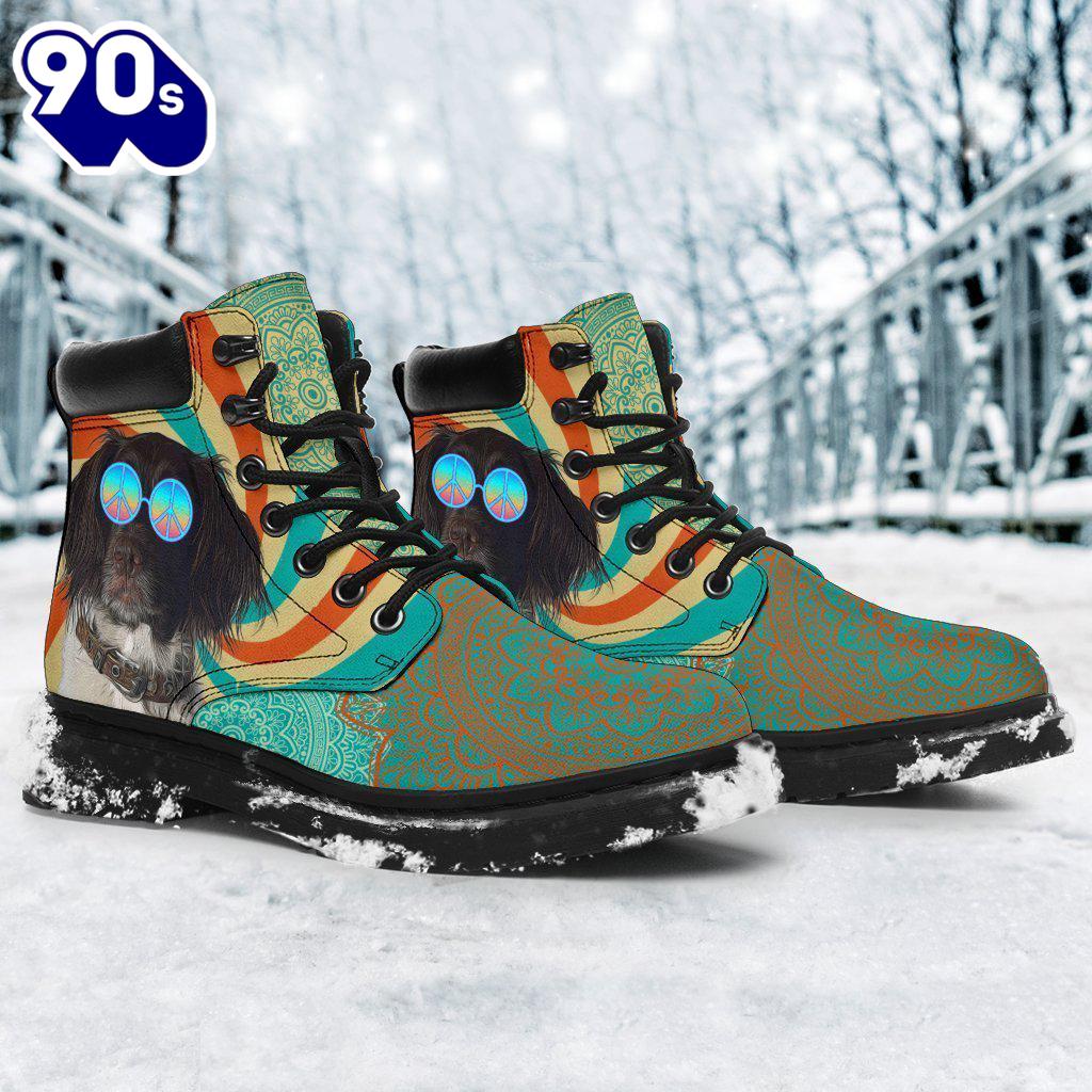 American Water Spaniel Dog Leather Boots Shoes Hippie Style American Water Spaniel Dog Leather Boots Shoes Hippie Style