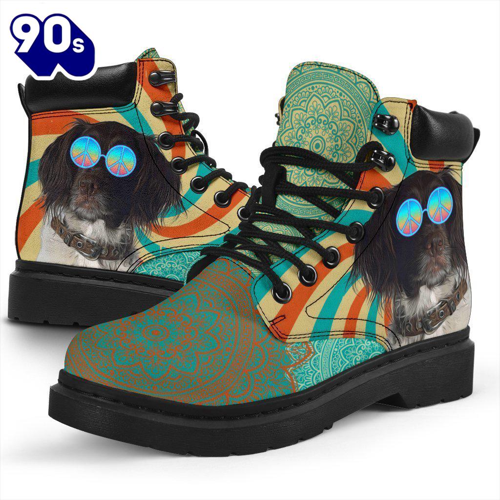 American Water Spaniel Dog Leather Boots Shoes Hippie Style American Water Spaniel Dog Leather Boots Shoes Hippie Style