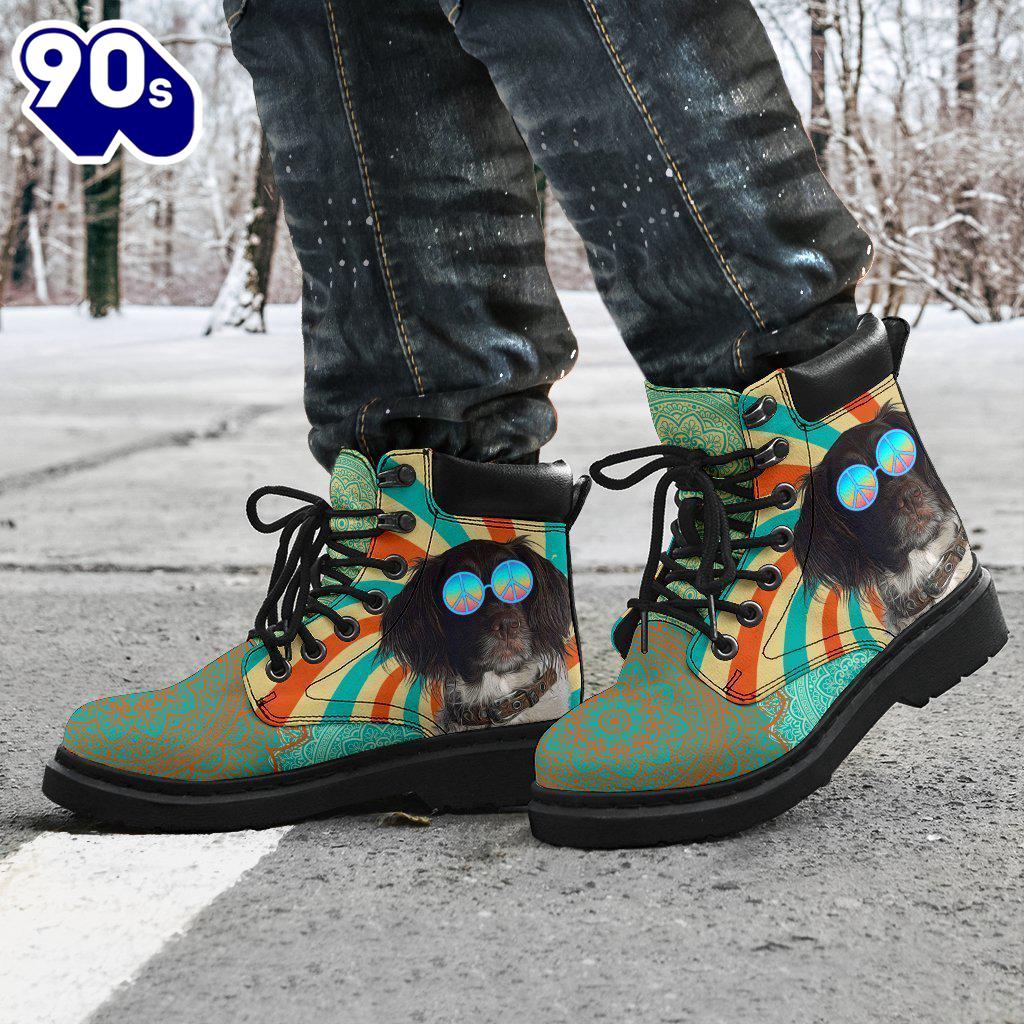 American Water Spaniel Dog Leather Boots Shoes Hippie Style American Water Spaniel Dog Leather Boots Shoes Hippie Style