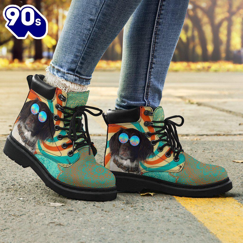 American Water Spaniel Dog Leather Boots Shoes Hippie Style American Water Spaniel Dog Leather Boots Shoes Hippie Style