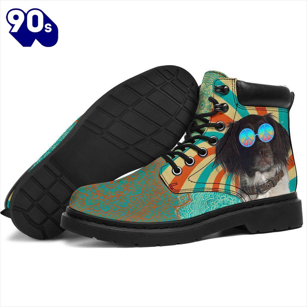 American Water Spaniel Dog Leather Boots Shoes Hippie Style American Water Spaniel Dog Leather Boots Shoes Hippie Style